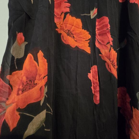 Vtg 90s Y2K Dark Floral Skirt NWT Women Plus 3X Black Red Whimsigoth Grunge Goth - Picture 9 of 15